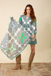 Maddison Silk Scarf Blue